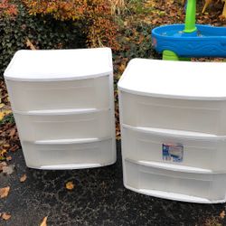 Two Three Drawer Sterlite Plastic Storage Containers. Each $10