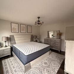 Beautiful Bedroom Furniture Set + California King Mattress In Great Condition 