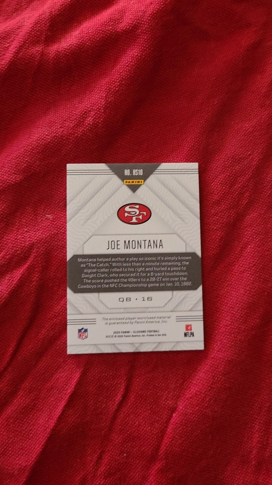 Joe montana illusion jersey football card
