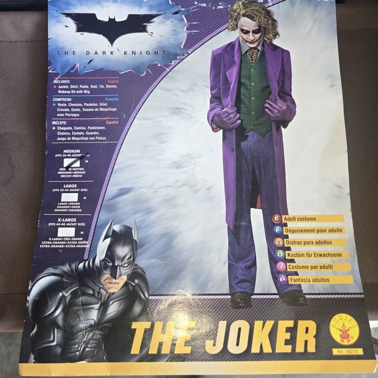 Joker Costume Size M For Adults