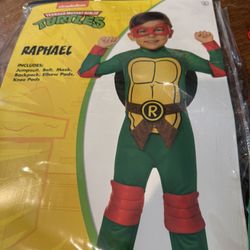 Raphael Teenage Mutant Ninja Turtles Toddler 3T - 4T Costume. MISSING BELT. 