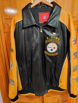Pittsburgh Steelers 4-Time Super Bowl Champions Leather Jacket