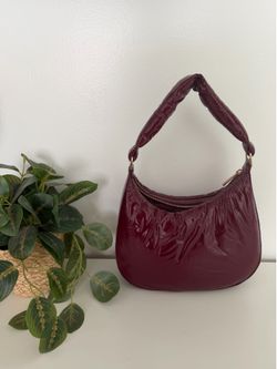 dark red hand bag purse