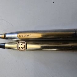 Cross Vintage Mechanical Pencil Set Gold Filled/Silver Tone w/ Extra Leads