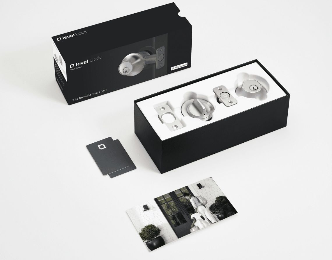 Level Lock Smart Lock - Touch Edition, Keyless Entry Using Touch, a Key Card, or Smartphone. Bluetooth Enabled, Works with Ring and Apple HomeKit - Sa