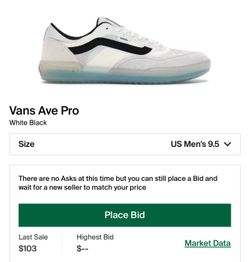 Vans Ave Pro White Black