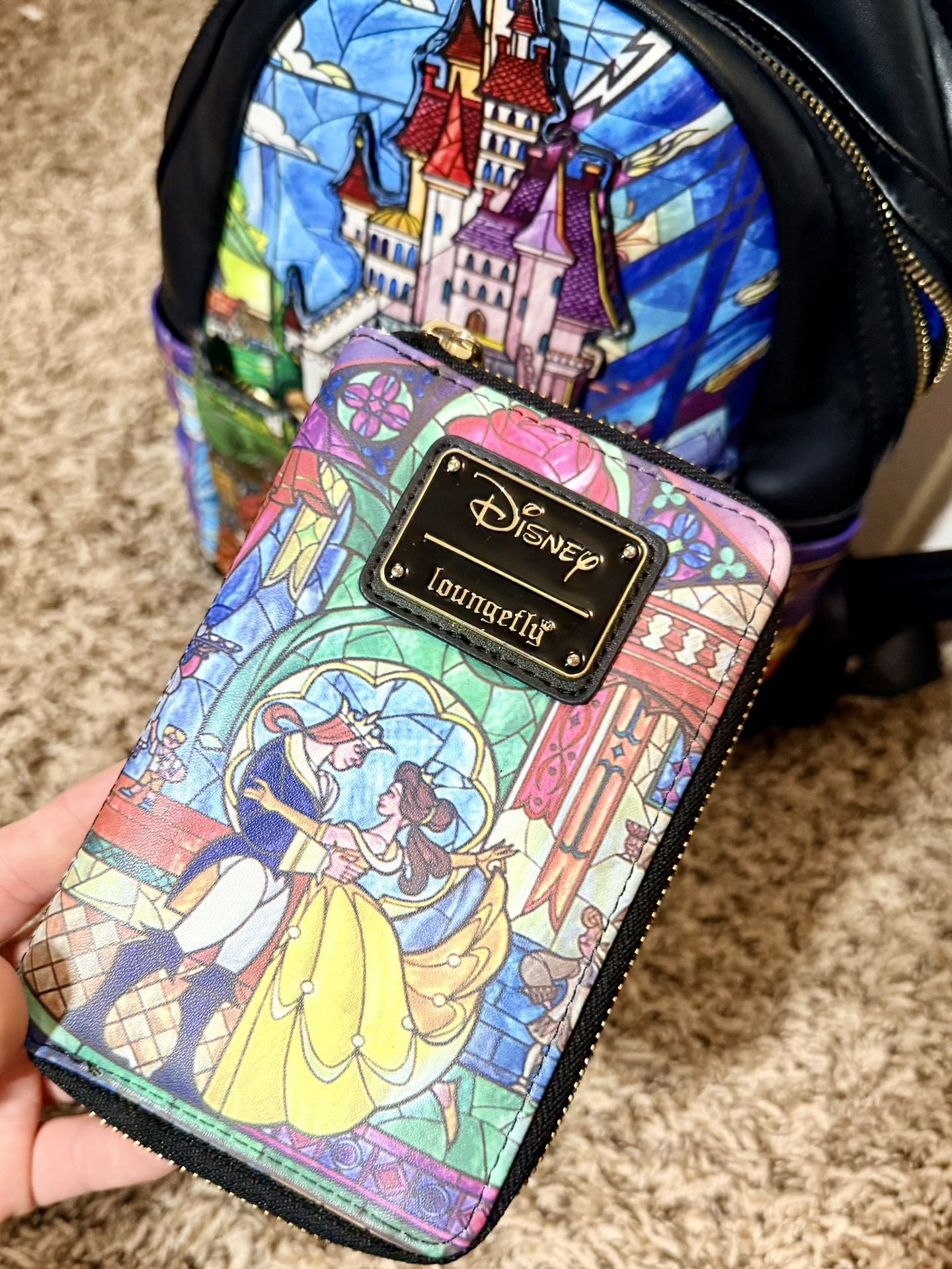Loungefly Beauty & The Beast Backpack & Wallet