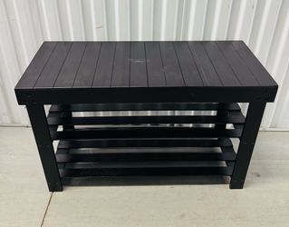 Small Bamboo Shoe Storage Bench - Never used - has minor wear from storage - $20