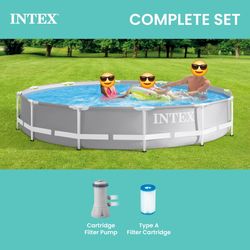 12ft Pool +Pump and Filter Metal Frame NEW❗️