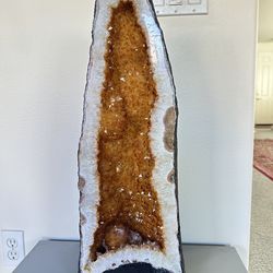 Yellow citrine geode crystal cathedral 22” 60lb