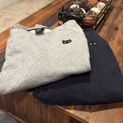 Gray and Black Under Armor Crewneck