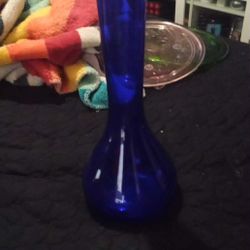 Vintage Cobalt Blue Glass Vase,$15