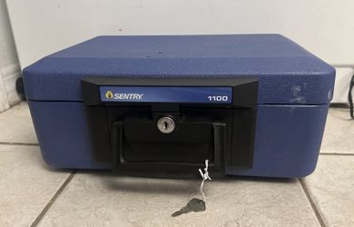 Sentry 1100 Safe Lockbox Blue w/ Key
