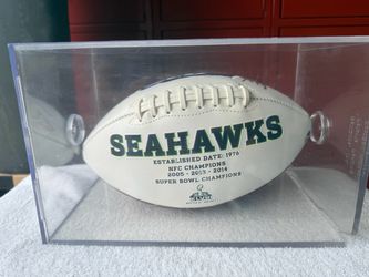 Marshawn Lynch and Russell Wilson autographed Seahawks football Marshawn Lynch and Russell Wilson autographed Seahawks football
