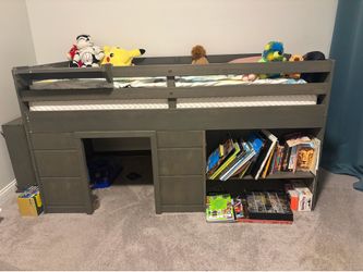 Twin Loft Bed with Storage & Playspace – Mattress Included!