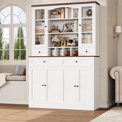 Tall pantry Kitchen Cabinet with storage drawers and cabinet doors