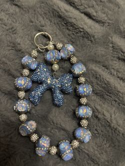 Blue Bow Phone Charm 