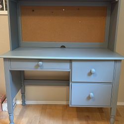 Pottery Barn Desk and Hutch - Grey