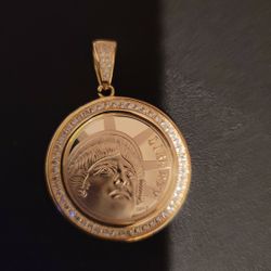 Gold Plated Sterling Silver Charm And Silver Chain