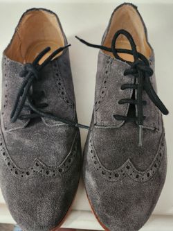 Gently Used  Dolce Vita Grey Suede Wing Tip Oxfords No Box