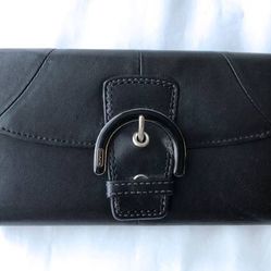 Coach Black Soho Buckle Black Leather Wallet 