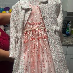 Matching Set Of Dress And Coat Size 7-8