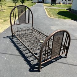2 Vintage Metal Twin Bed Frames By Kinney-Rome 