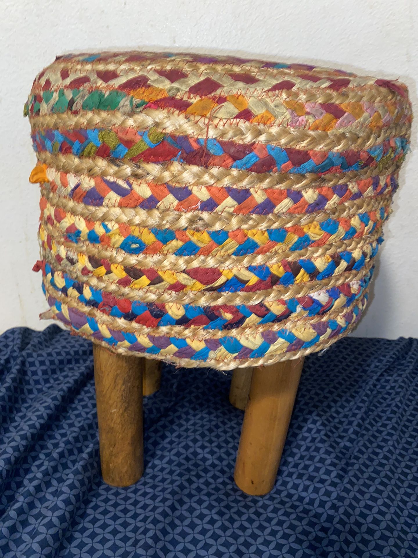 Wooden Pouf, Ottoman, Lowseat, Stool, Footstool, Chair, Indian Style