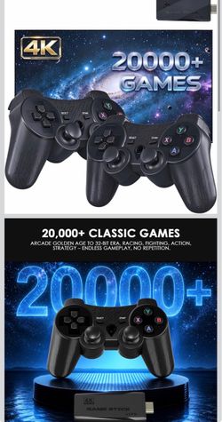 Retro Gaming Console 4K HDMI Game Stick, 20,000+ Games ,23 Emulators,64GB Dual Wireless Controllers, 4K HDMI Output, Plug & Play, Compatible with TV, 