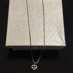 Sterling Silver Chain With Mini Heart Pendant