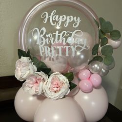 Pink Floral Balloon Centerpiece – Perfect for Any Party
