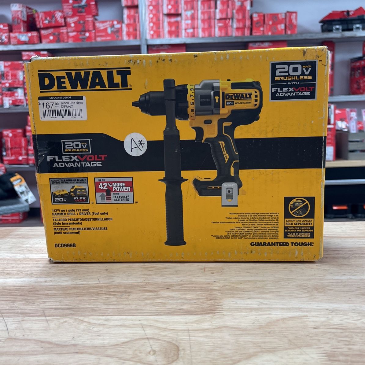 DEWALT 20V MAX Brushless Cordless 1/2 in. Hammer Drill/Driver with FLEXVOLT ADVANTAGE (Tool Only)