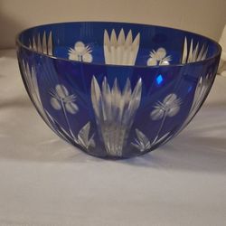 Vintage Bohemian Cut Crystal Bowl 
