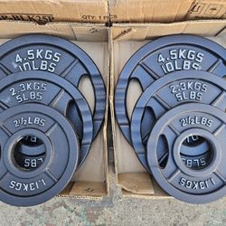 New Olympic Cast Iron Weight Plates – 35lb Set