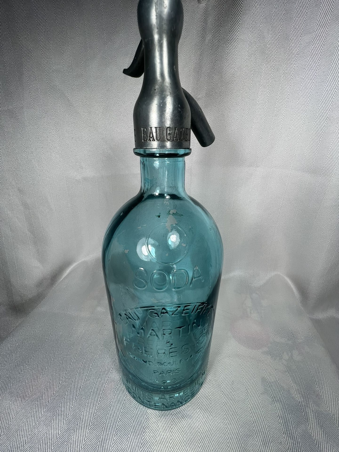 Antique 1931 soda water bottle Paris France