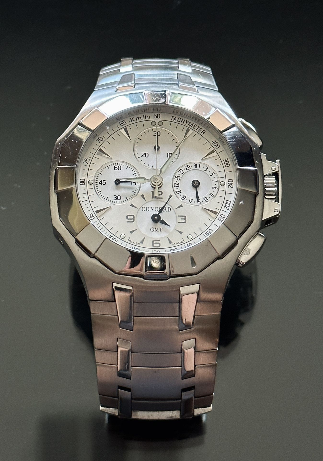 Rare Concord Saratoga GMT La Joux Perret 8286 Movement Louis Chanel Vuitton Cartier Montblanc Hermes