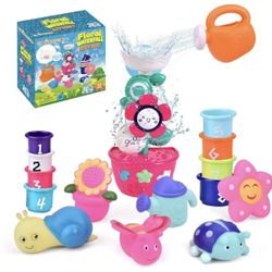 16 PCs Bath Toys for Toddlers, 
