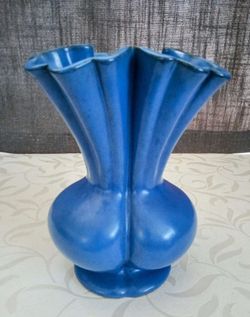 Vintage Camark 1930s Blue Vase
