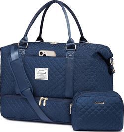 Title:LOVEVOOK Travel Duffle Bag Set – Navy Blue