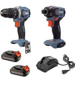 SENIX 20 Volt Max* 2-Piece Brushless Combo Kit, 1/2-Inch Hammer Drill & 1/4 in Impact Driver