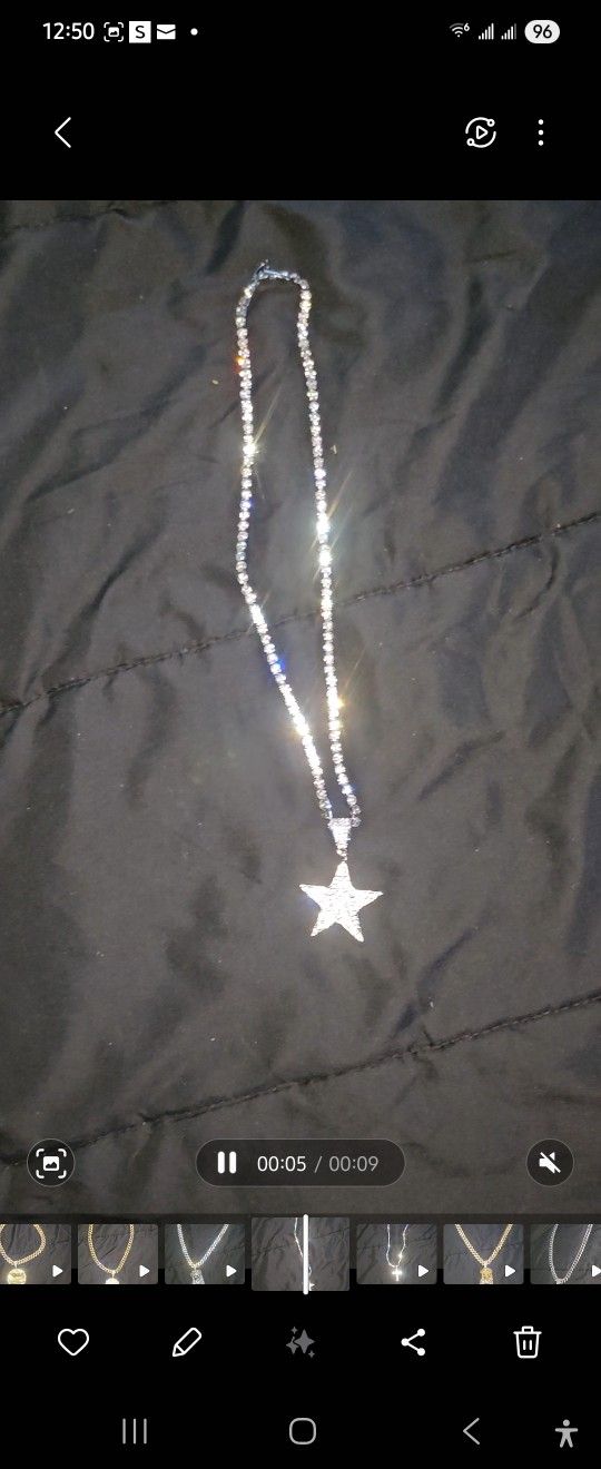 18" AAA+ RATED brilliant shine crystal tennis chain with matching pendant $75!