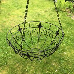 Decorative Wire Metal Hanging Garden Flower Basket 14" Diameter