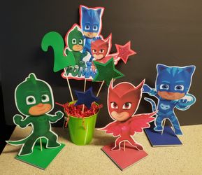 PJ Masks centerpieces and props. Made by order only. I can make any theme.