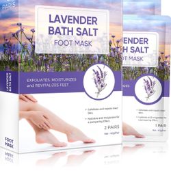  Foot Peel Mask, Lavender Foot Mask Natural Exfoliator for Dry Dead Skin, Callus, Peeling Foot Mask Repairs Heels & Removes Cracked Feet 