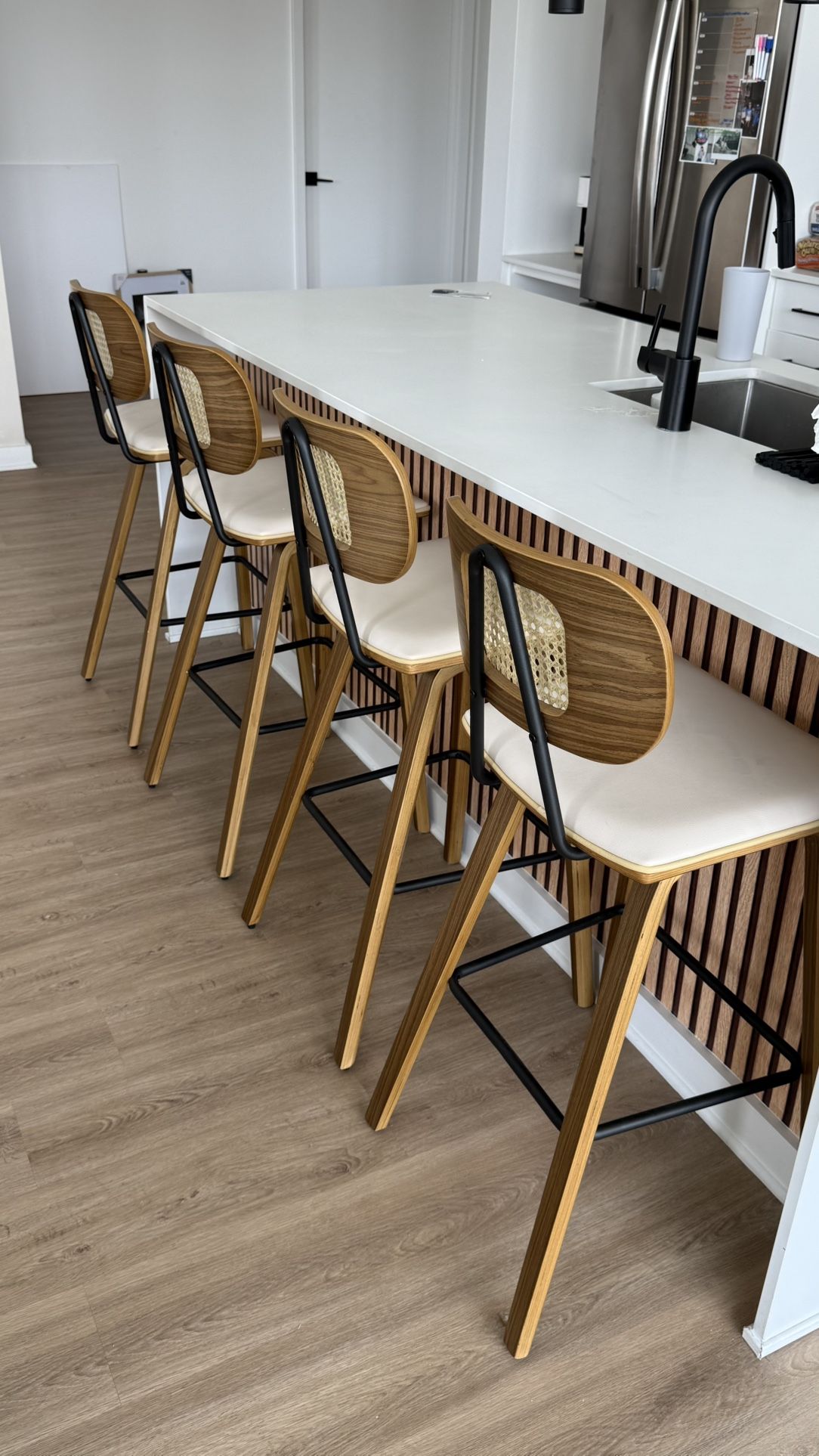 Rattan Counter & Bar Stools (set Of Four)