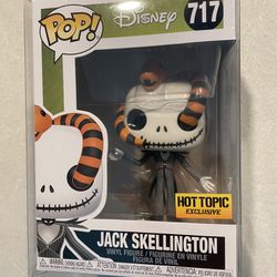 Jack Skellington Snake Eyes Funko Pop *MINT* Hot Topic Exclusive Disney Nightmare Before Christmas 717 with protector NBC