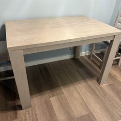 *Almost New* Aysha Grey Natural Wood 36-54" Extendable Square Counter Height Table