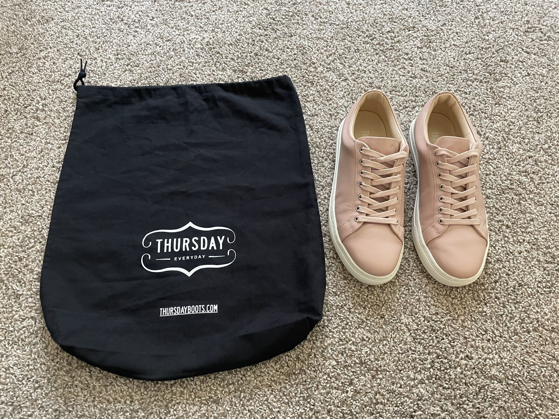 Pink leather sneakers from Thursday boot Company