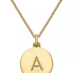 Kate Spade 12k Gold-Plated Initials Pendant Necklace, 17" + 3" Extender
