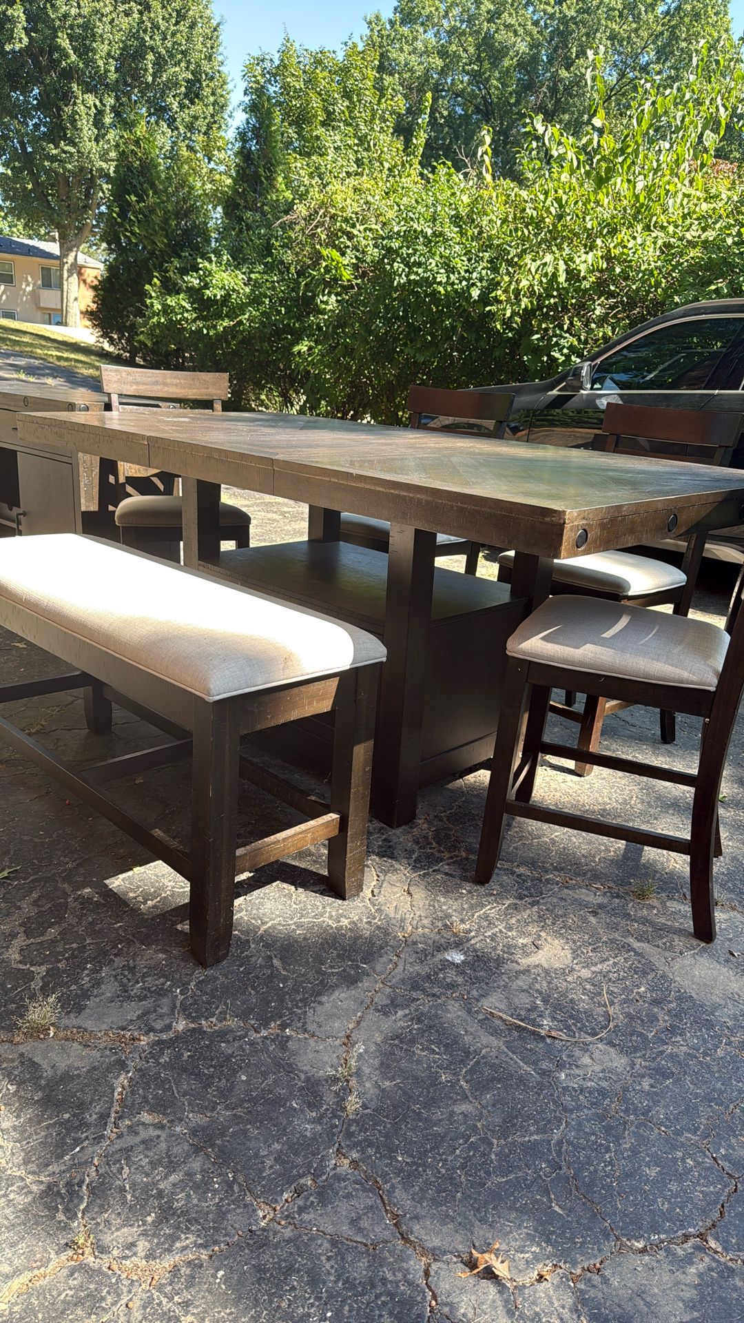 Table, Chairs, Bench, Sideboard